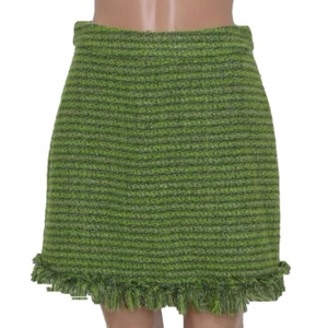 NEW FLORA BEA Women's Dixie Tweed Mini Skirt Green Size S